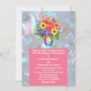 Imitate Mutter Perle-Iridescent-Hochzeit Einladung
