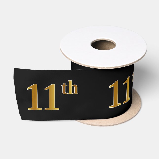 Imitate/Nachahmung Gold "11." Veranstaltungsnummer Satinband (Spule)