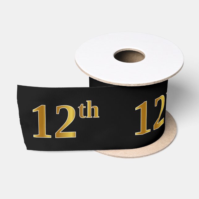 Imitate/Nachahmung Gold "12." Veranstaltungsnummer Satinband (Spule)