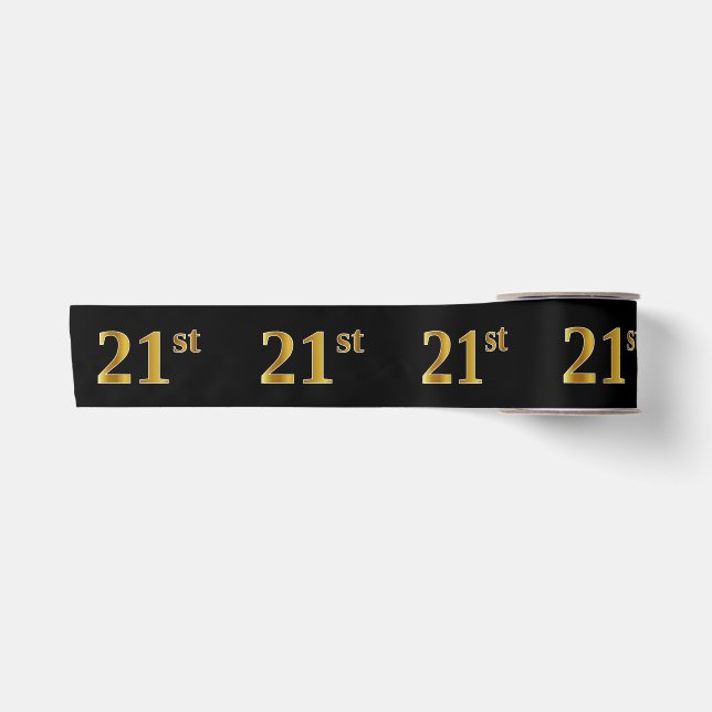 Imitate/Nachahmung Gold "21." Veranstaltungsnummer Satinband (Vorderseite)