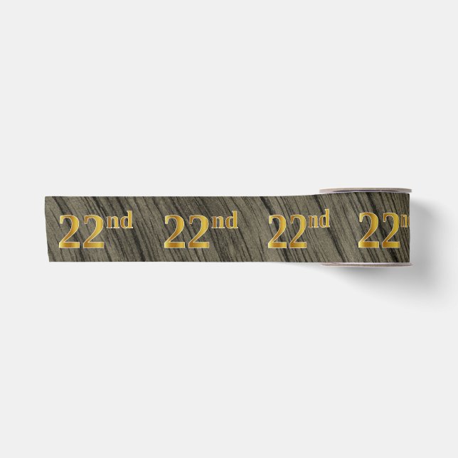 Imitate/Nachahmung Gold "22." Veranstaltungsnummer Satinband (Vorderseite)