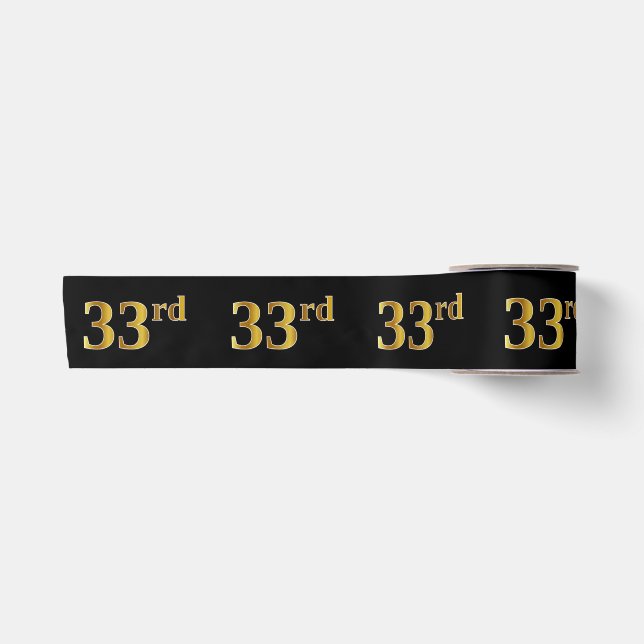 Imitate/Nachahmung Gold "33." Veranstaltungsnummer Satinband (Vorderseite)