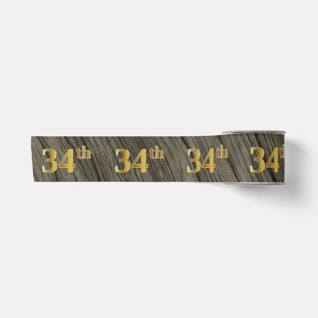 Imitate/Nachahmung Gold "34." Veranstaltungsnummer Satinband (Vorderseite)