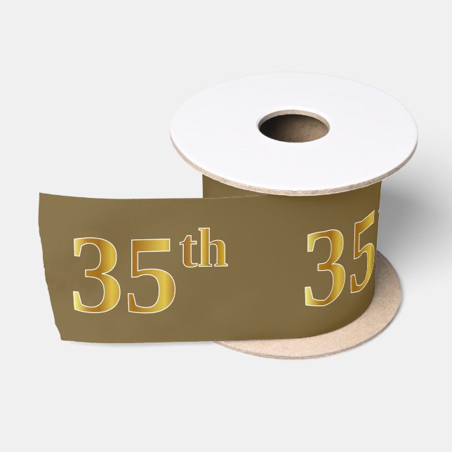 Imitate/Nachahmung Gold "35." Veranstaltungsnummer Satinband (Spule)