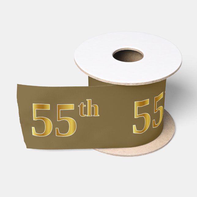 Imitate/Nachahmung Gold "55." Veranstaltungsnummer Satinband (Spule)