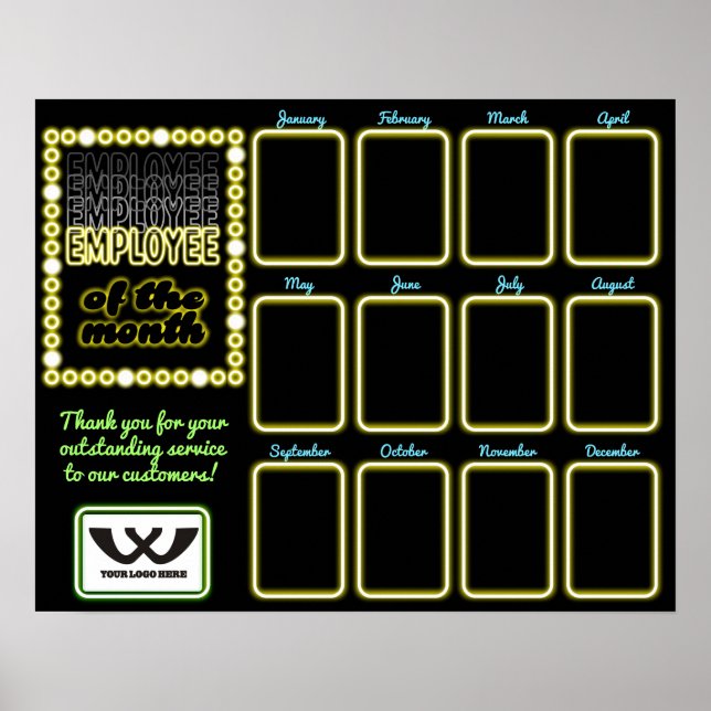 Imitate Neon Foto Mitarbeiter des Monats Anzeige Poster (Vorne)