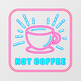 Imitate Neon Hot Coffee Fensteraufkleber