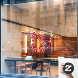 Imitate Neon Red Chili Pepper Red Flame Fensteraufkleber