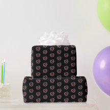 Imitate Neon Valentine Pink Rote Herzen auf schwar