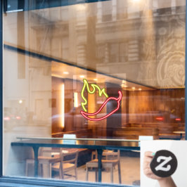 Imitate Neonrot Chili Pepper Gelbe Flamme Fensteraufkleber