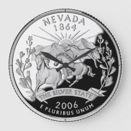 Imitate Nevada Staat Quarter Clock Große Wanduhr