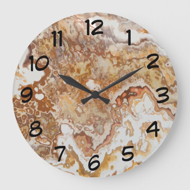 Imitate Onyx Stone Look dekorativ Große Wanduhr (Vorderseite)
