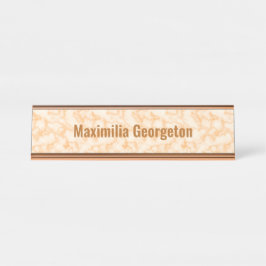 Imitate Orange Marble Schreibtischnamensplakette