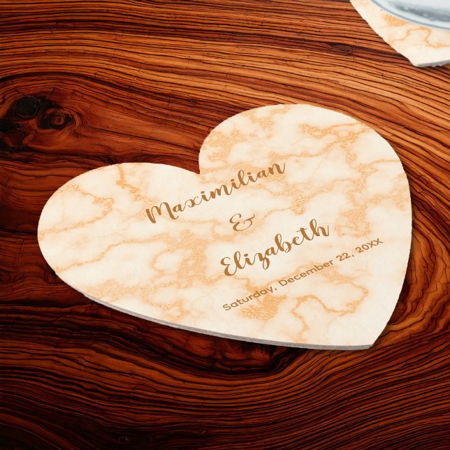 Imitate Orange Marble Untersetzer (Faux Orange Marble Paper Coaster by Leapfroglisics Shop)