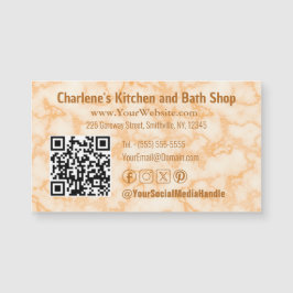 Imitate Orange Marbour Magnetic Business Card Magnetkarte