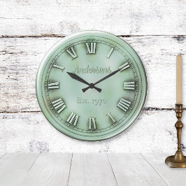 Imitate Oxidierte Kupfer römische Zahlen Große Wanduhr