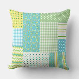 Imitate-Patchwork, Blumenkohl, Polkas, Karos Kissen