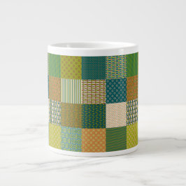Imitate Patchwork, Earth Colors: Jumbo Coffee Tass Jumbo-Tasse
