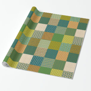 Imitate Patchwork, Erdfarben: Umschlagpapier Geschenkpapier