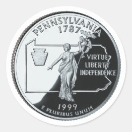 Imitate Pennsylvania Staat Quarter Runder Aufkleber