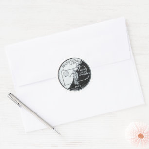 Imitate Pennsylvania Staat Quarter Runder Aufkleber