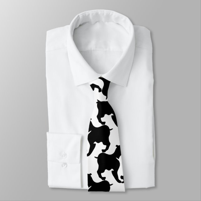 Imitate pied-de-poule mit L Dogs Fashion Krawatte  (Gebunden)