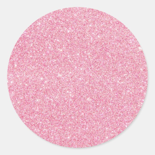 Imitate Pink Glitzer Custom Trendy Runder Aufkleber (Vorderseite)