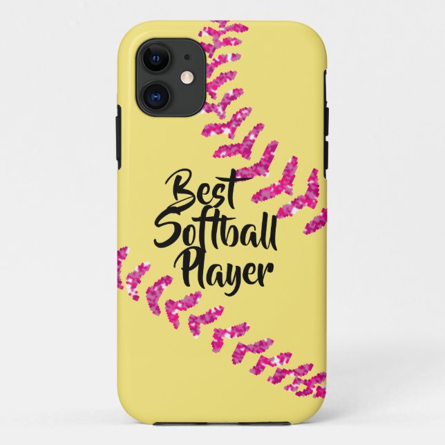 Imitate Pink Glitzer Softball Sticks Case-Mate iPhone Hülle (Rückseite)