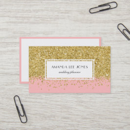 Imitate Pink & Gold Glitzer Ombre Visitenkarte
