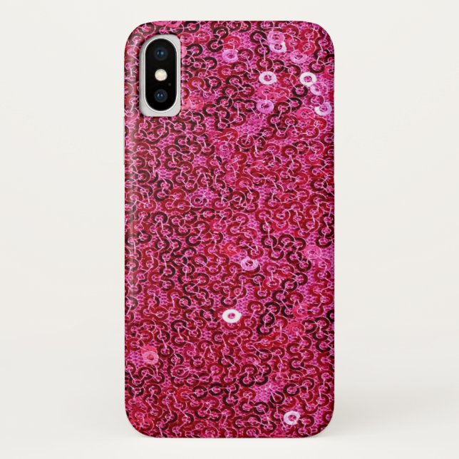 Imitate Pink Sequins iPhone X, XS, XS Max, XR Case-Mate iPhone Hülle (Rückseite)