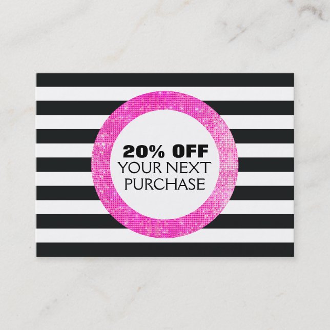 Imitate Pink Sequins Strip Beauty Salon Coupon (Vorderseite)
