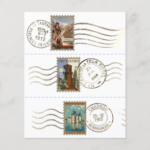 Imitate Postage Briefmarke Französisch Vintag Junk
