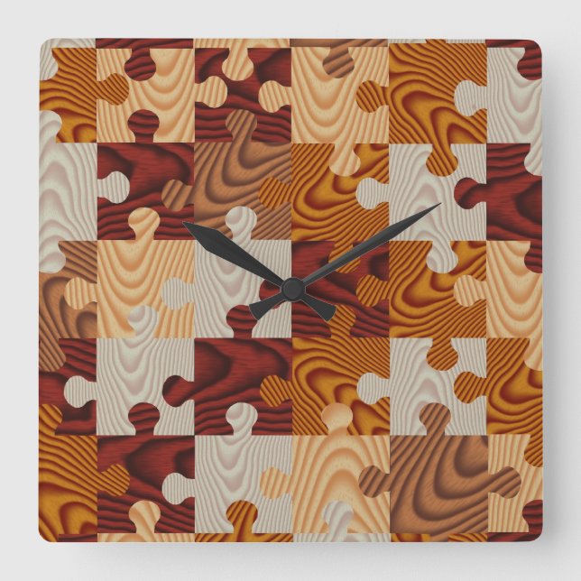 Imitate-Puzzle Quadratische Wanduhr (Vorderseite)