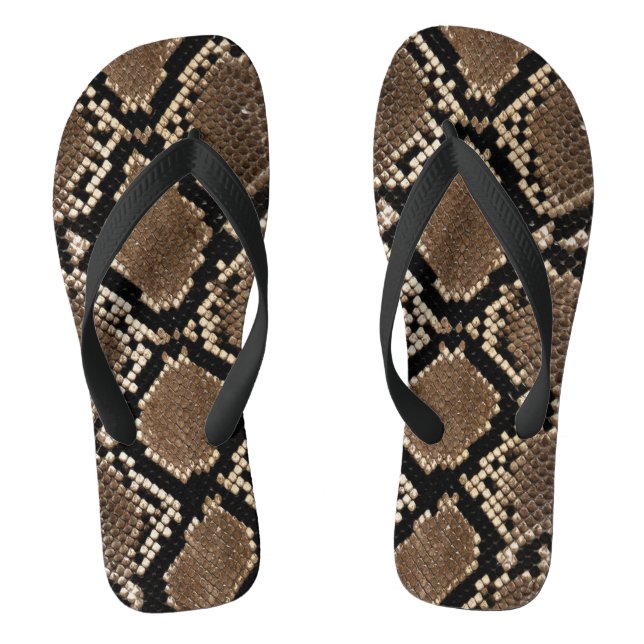 Imitate Python Snakeskin Flip Flops (Fußbett)