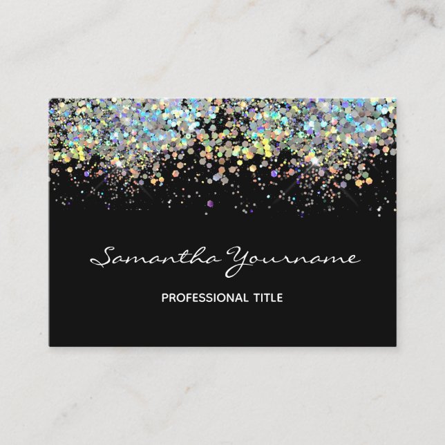Imitate Rainbow Metalitic Glitzer Visitenkarte (Vorderseite)
