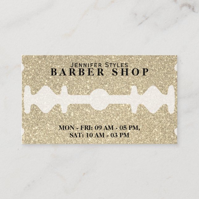 Imitate razor golden Glitzer Textur Visitenkarte (Vorderseite)