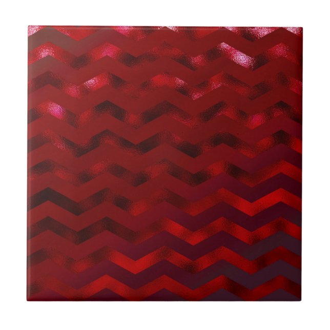 Imitate Red Burgund Black Foil Textur Zickzack Fliese (Vorderseite)