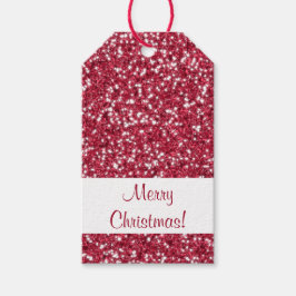 Imitate Red Glitzer Texture Look Frohe Weihnachten Geschenkanhänger