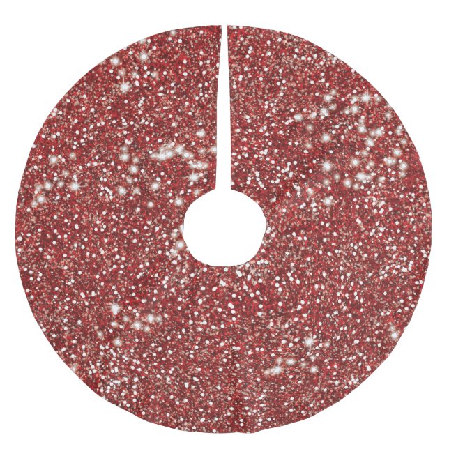 Imitate Red Glitzer Texture Look-like Graphic Polyester Weihnachtsbaumdecke (Vorderseite)