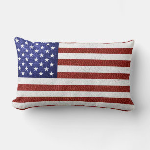 Imitate Red White Blue Leather USA Flag Lendenkissen