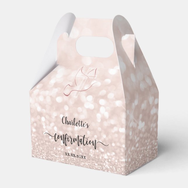 Imitate rosa Glitzer Bestätigungsbox Geschenkschachtel (Vorderseite)