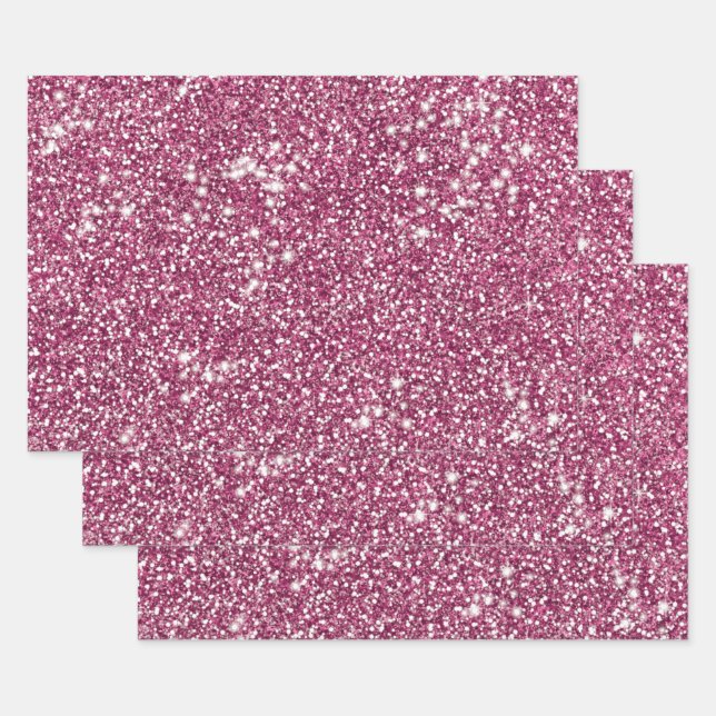 Imitate Rosa Glitzer Textur Look like Graphic Geschenkpapier Set (Set)