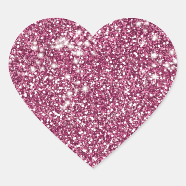 Imitate Rosa Glitzer Textur Look like Graphic Herz-Aufkleber (Vorderseite)