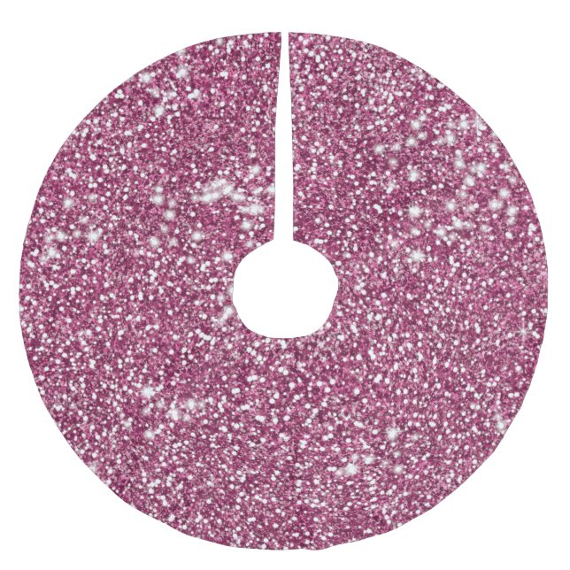 Imitate Rosa Glitzer Textur Look like Graphic Polyester Weihnachtsbaumdecke (Vorderseite)