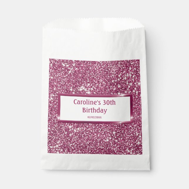 Imitate Rosa Glitzer Textur mit benutzerdefinierte Geschenktütchen (Vorderseite)
