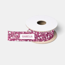 Imitate Rosa Glitzer Textur mit benutzerdefinierte Satinband