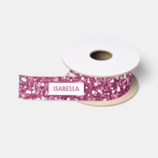 Imitate Rosa Glitzer Textur mit benutzerdefinierte Satinband