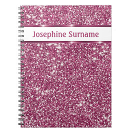 Imitate Rosa Glitzer Textur mit Individuelle Name  Notizblock