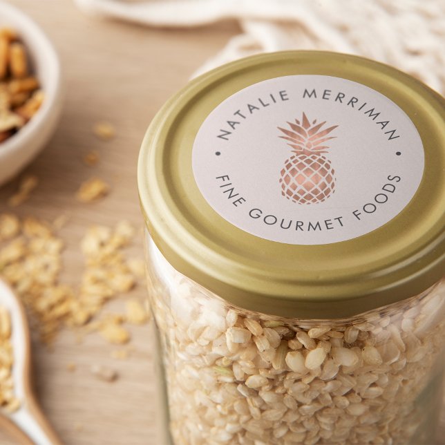 Imitate Rose Ananas Runder Aufkleber (Von Creator hochgeladen)