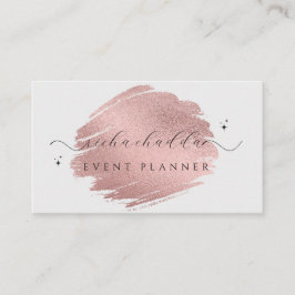 Imitate Rose Gold auf weich grau Chic Pinselstrich Visitenkarte